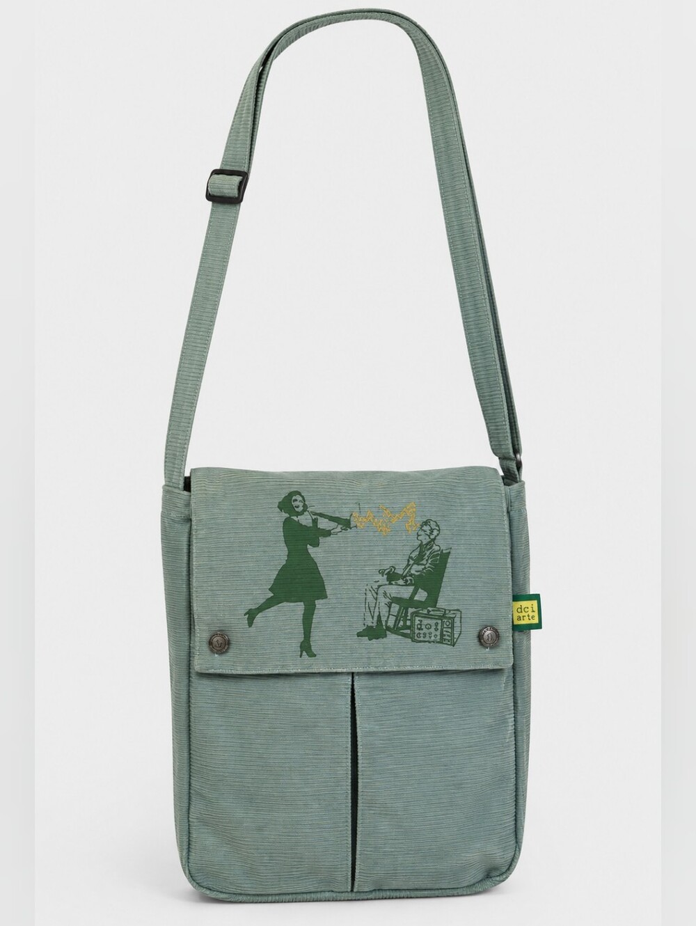 DCI Arte Retro Atomic Mid Century Modern Crossbody Bag Green Novelty Whimsical